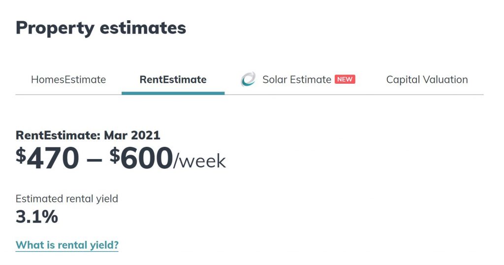 Homes.co.nz rental appraisal example